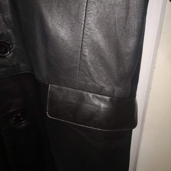 Men's 3/4 black leather coat size Medium - Picture 9 of 16
